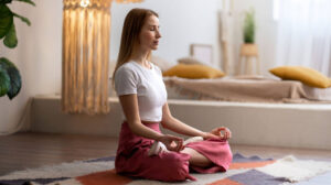 Woman releasing emotional baggage and healing from past relationships with self-love and clarity.